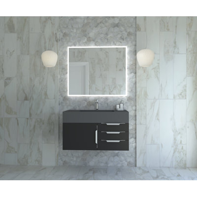 Ensemble de meuble-lavabo simple 36 po avec miroir Modern