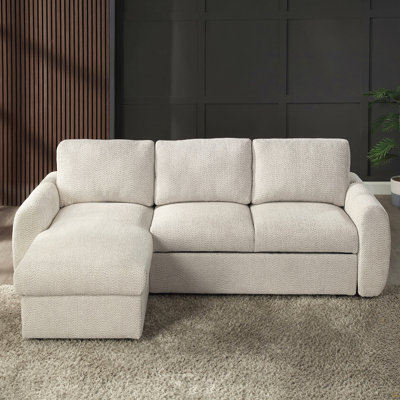 Canapé modulaire réversible beige avec couchette et rangement Nouriel