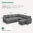 Caren Upholstered Sleeper Sectional Modular Sofa Bed With Ottoman-115354297