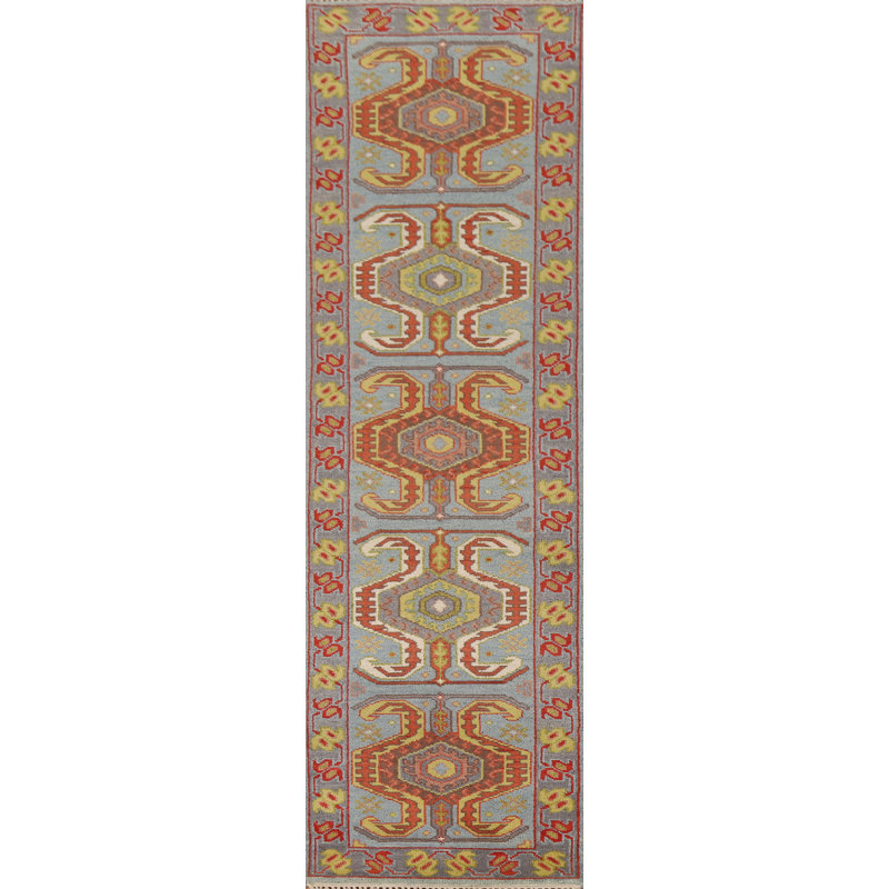Geometric Traditional  Indian Runner Rug 3x10