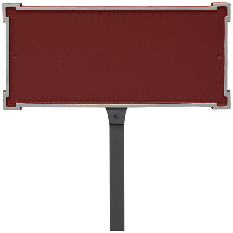 New Yorker 1-Line Lawn Address Sign, Brick Red/Silver