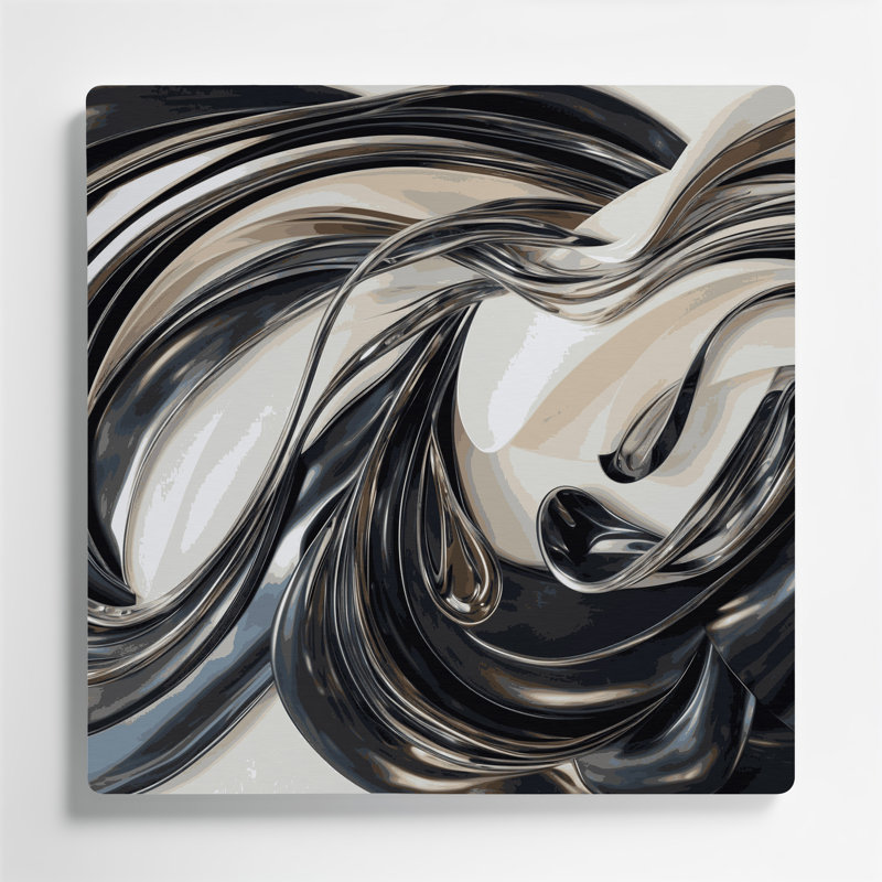 «Lyrical Abstraction 49», art mural en métal gris, H 16 po x l 16 po