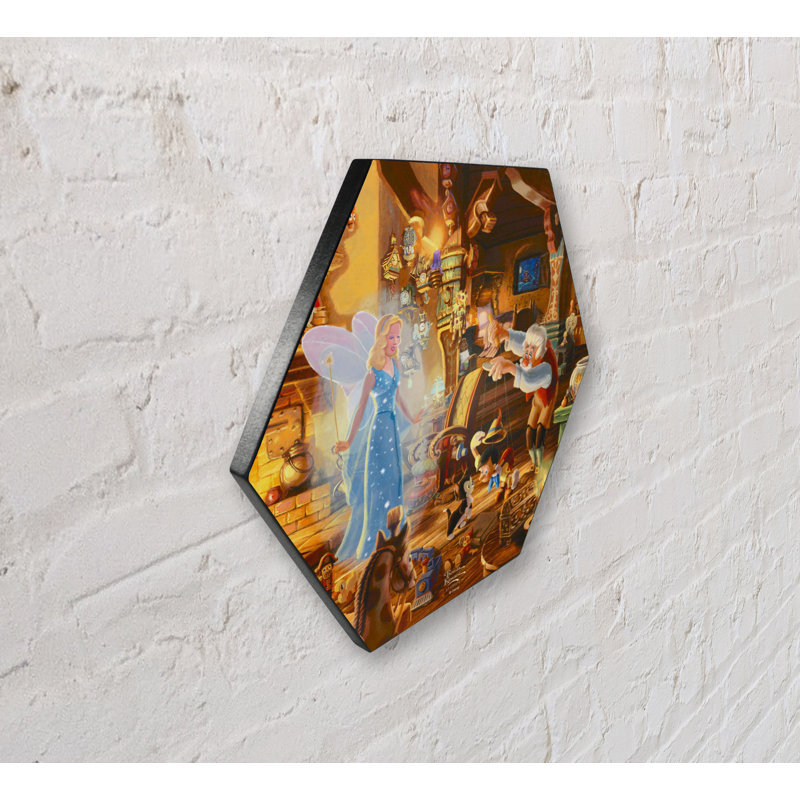 Disney (pinocchio de Geppetto), impression sur bois
