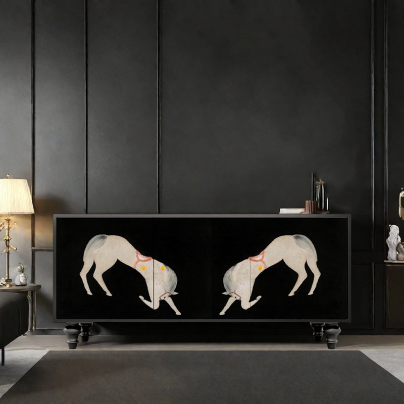 Traditional Painted Black Sideboard