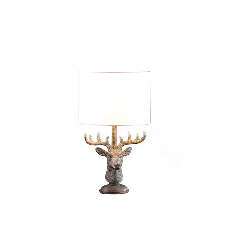 Lampe de table en polyrésine 18 po Elk Deer Bust