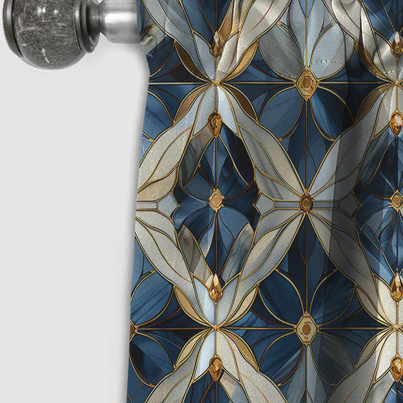 Vintage Charm Marble Pattern - Abstract Marble Curtain - Blackout Marble Curtain - 1 Panels, 52" W x 63" L