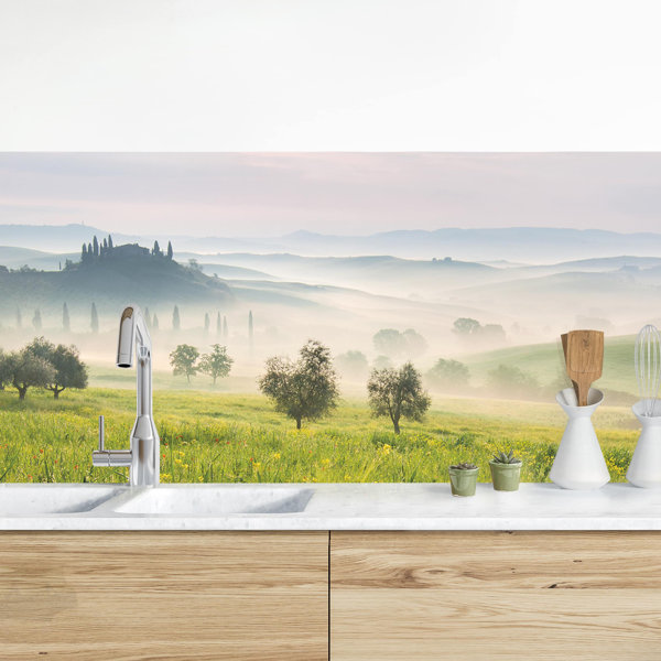 Ebern Designs Adrees 60 x 210cm PVC Tile in Green/Grey/Yellow | Wayfair ...