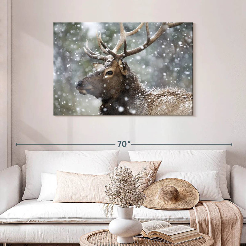 Winter Snow Elk, 30" H x 45" W