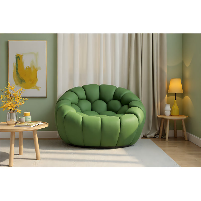 Chaise rouge Tishana, Microfibre / microsuède vert