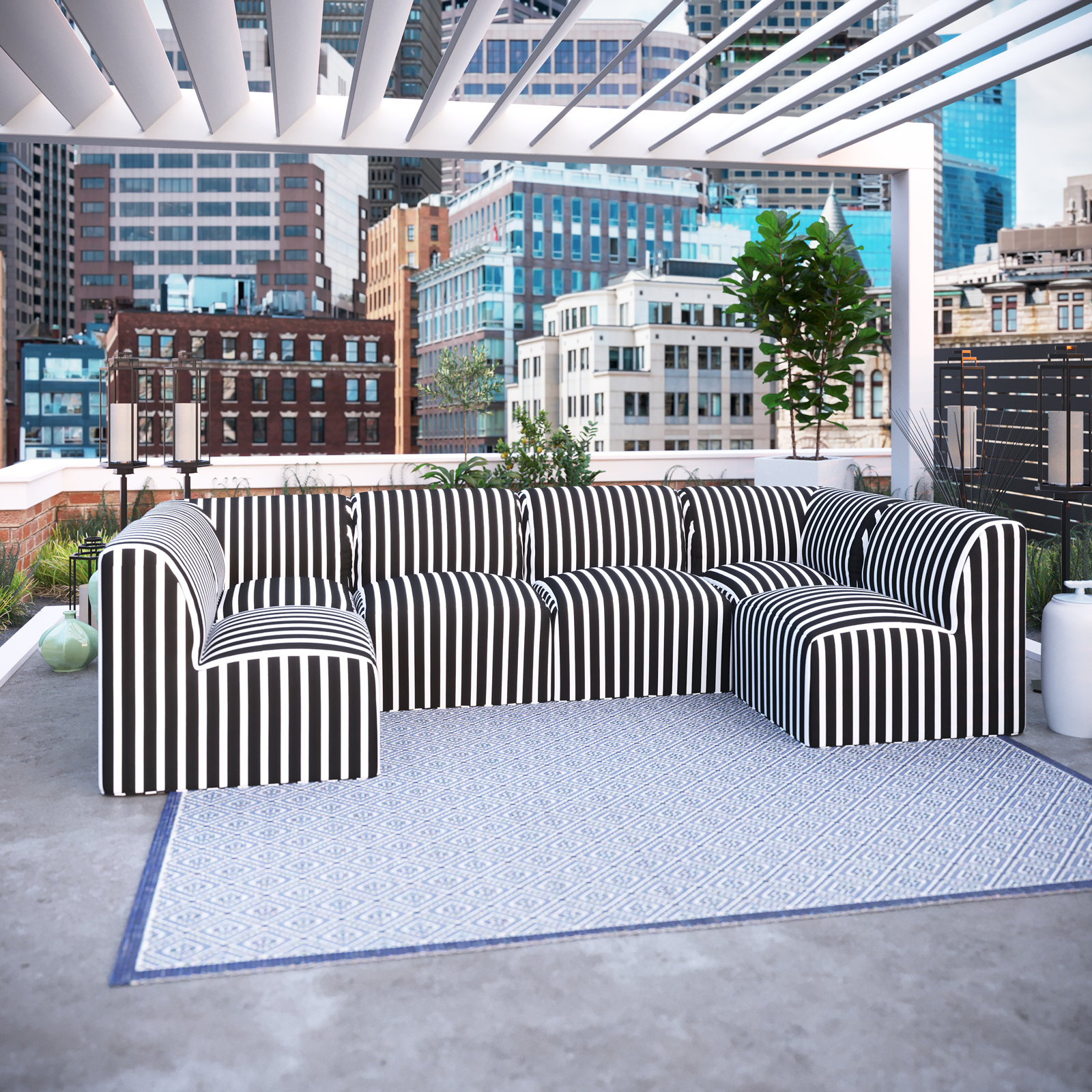 Eliana 124" Sunbrella Outdoor U Sectional