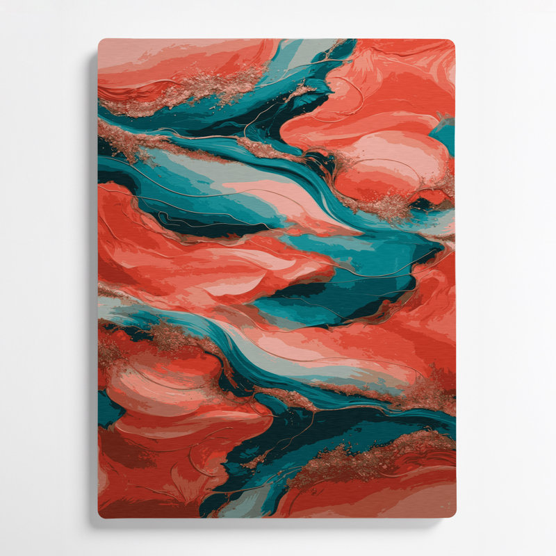Abstrait paysage 92, art mural en métal brun, 16" H x 20" W