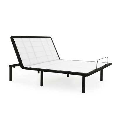 Adjustable Base For Size Bed In Grey Metal, Head Up Option Via Wired Remote Access, Ease Joint Discomfort, 74.4 Depth, 51.83 Width, 14.57 Height, 82.05 Lb Metal Full Bed, Function Inclusion, Enhance