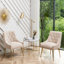 Chaise d'appoint en velours beige Baudel-1563904545