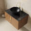 Salle de bain murale 30 "avec cuve ronde en céramique noire et 2 portes-1621171271