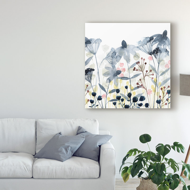 « layered jardins ii », peinture sur toile tendue, H 18 po x l 18 po x P 2 po