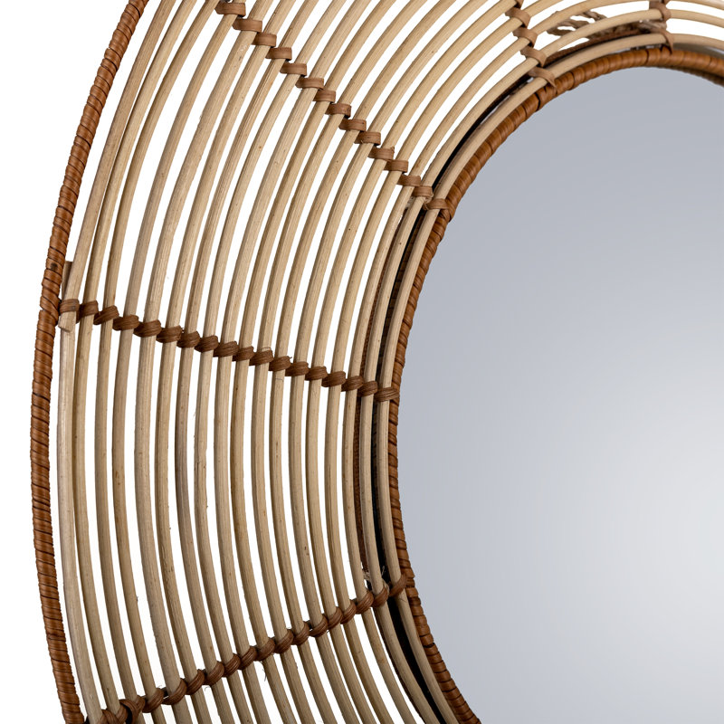 Swihart Rattan Flat Wall Mirror