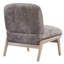 Chaise d'appoint contemporaine en velours et bois massif - Taupe foncé et noyer-603427058