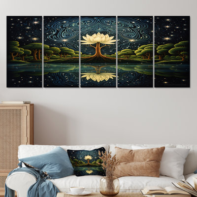 Kraemer - Lotus Wall Art For Living Room 5 Piece