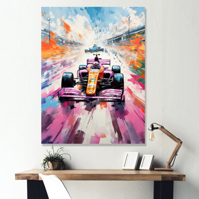 Popart Formule voiture sur la piste de course I - Art mural