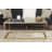 Honea Metal Gold Coffee Table with Clear Glass Top and Acrylic Legs