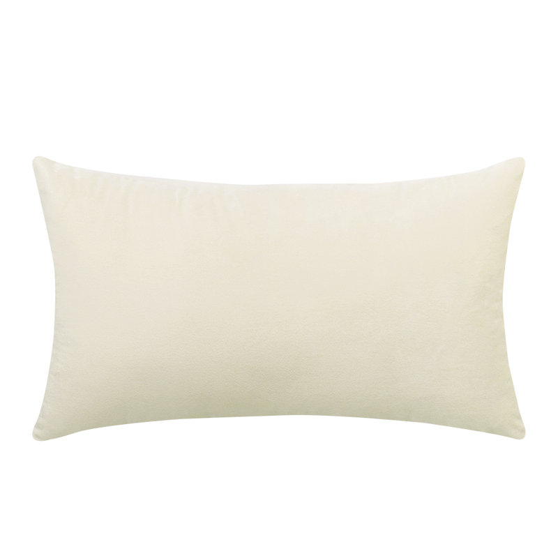 Velvet Reversible Throw Pillow, Cream, No