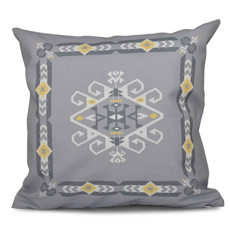 Happy Hippy Geometric Reversible Throw Pillow, 18" H x 18" W, Gray