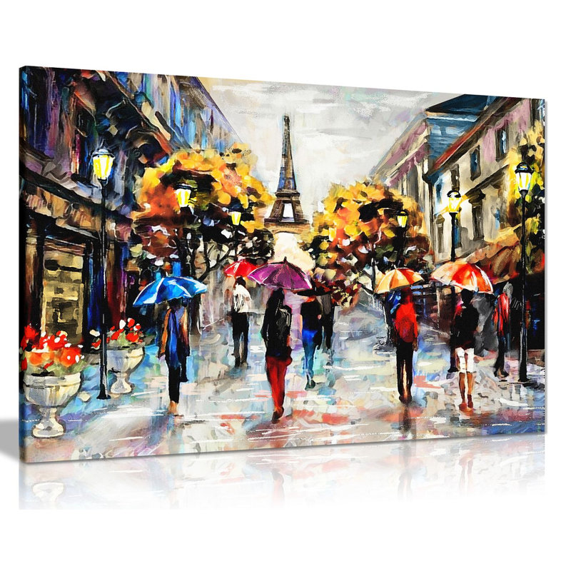 Paris - Wrapped Canvas Print, 61cm H x 91cm W