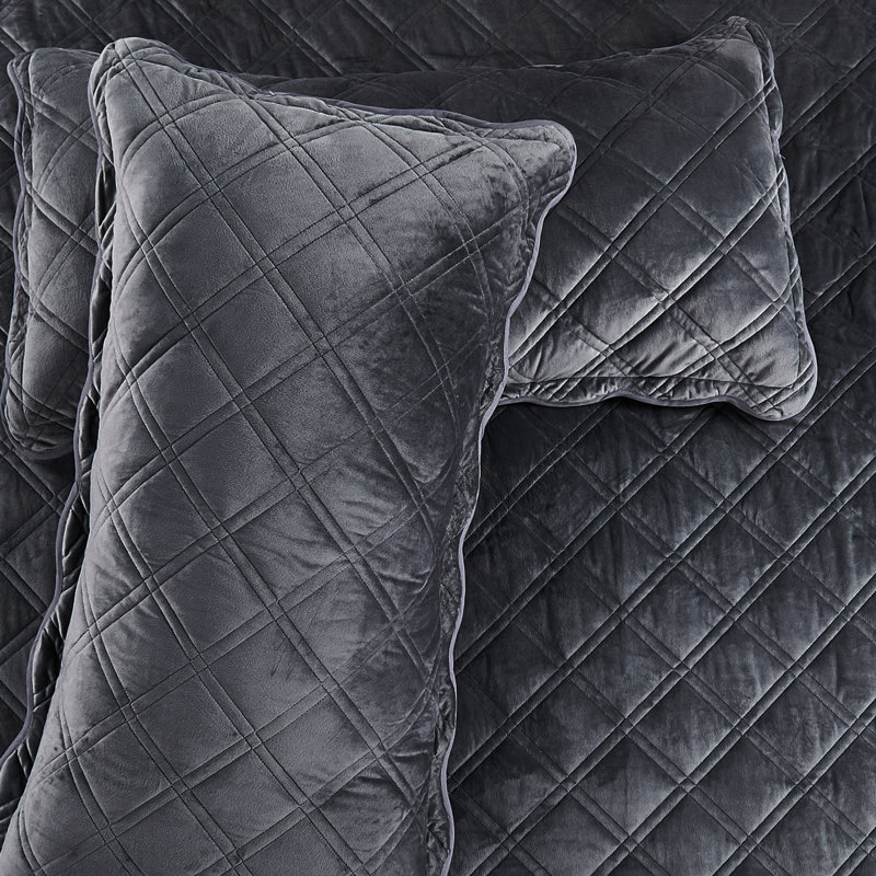 Ensemble de couette surdimensionné de 4 pièces en microfibre douce, Courtepointe de très grande taille, Gris acier