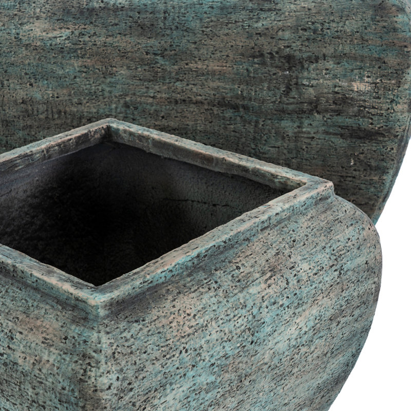 Marina Handmade Concrete Pot Planter, Green