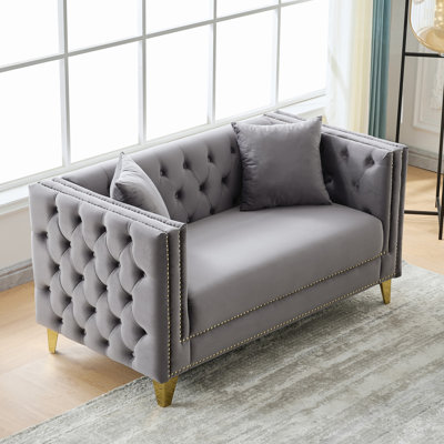 Luxurious Comfort Velvet Chesterfield Sofa For Living Room, Bedroom, And Office