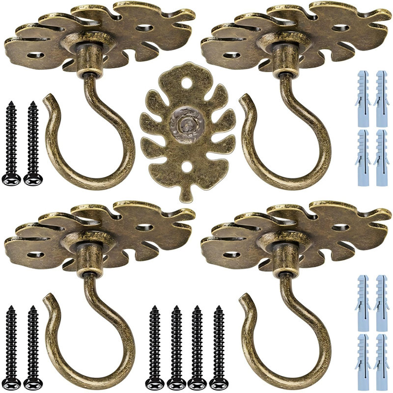Wall Mount Ceiling Hooks,Plant Hooks For Ceiling Metal Plant Bracket Iron Wall Mount Lanterns Hangers Hooks For Hanging Plants Lights, Outdoor Wire, Fairy Lights, Wind Chimes,4PCS