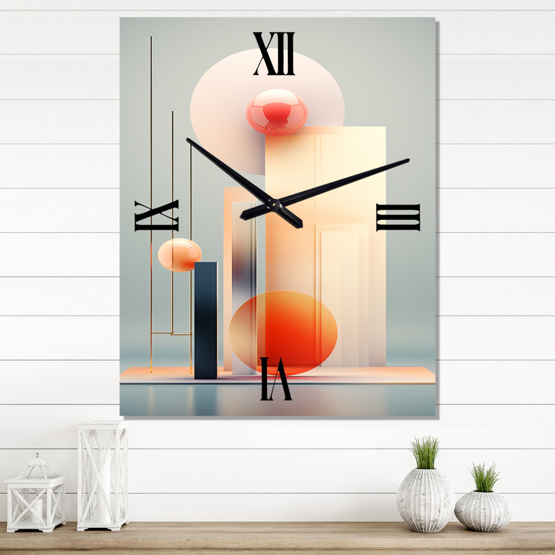 Dimensions de l'équilibre abstrait géométrique III - horloge murale moderne abstraite, Très grand