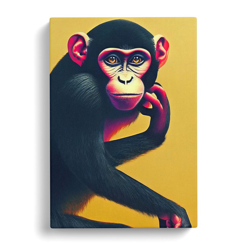 Artful Monkey - Wrapped Canvas Print, 50cm H x 35cm W x 3cm D