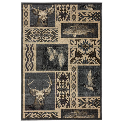 Tapis crème / gris foncé Shivers
