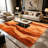 Sunset Abstract carpet-easy to clean, machine-washable, soft and comfortable; suitable for door mats, kitchens, living rooms, bedrooms, corridors, and laundry areas. Easy to clean, durable carpet for home decoration.-751109419