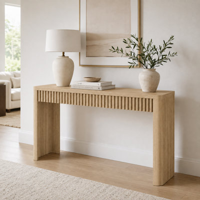 Console cannelée de style moderne Mid-Century de 39,4 po Abdel