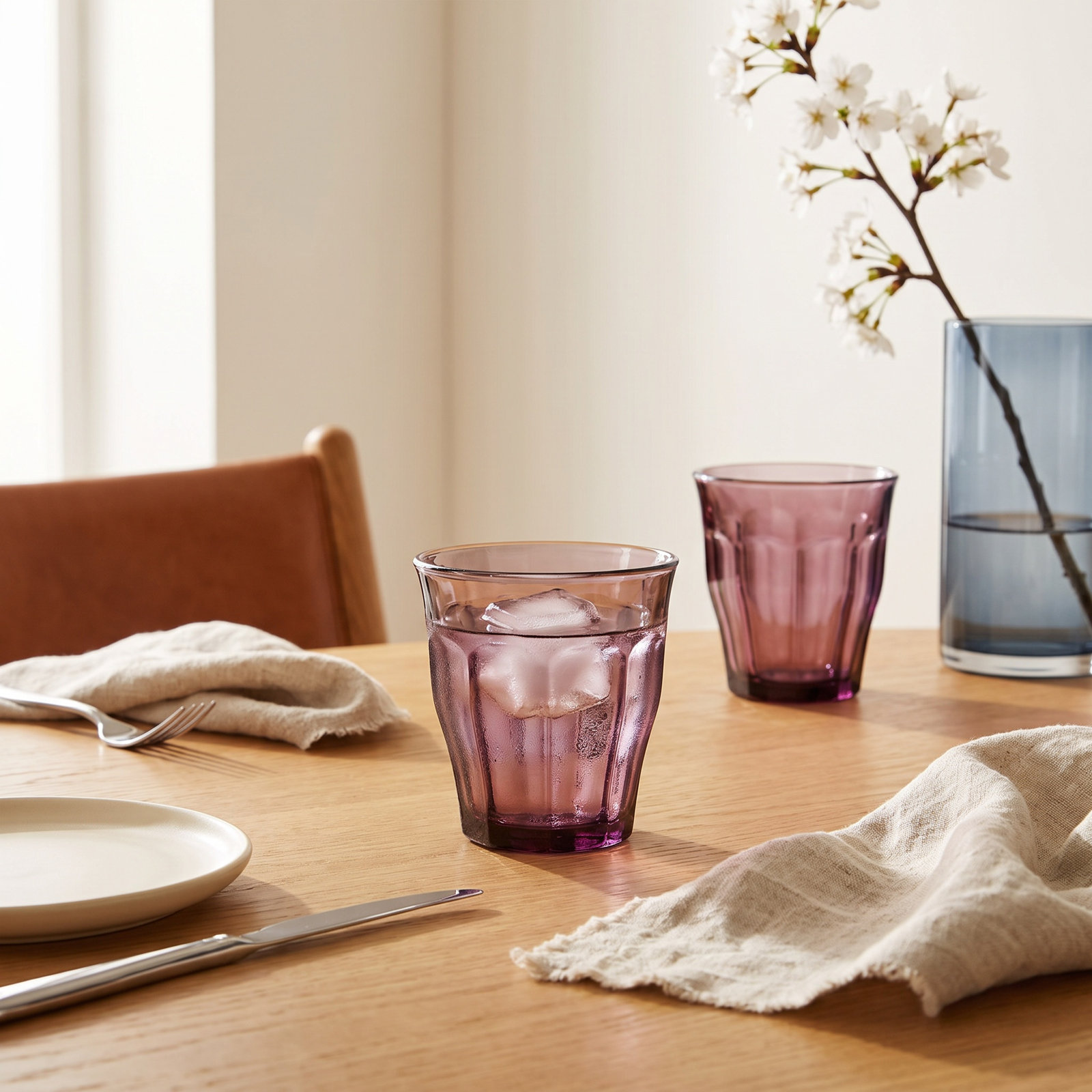Picardie Ribbed Drinking Glass, Assorted
