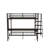 Black Full Size Bed With Bunk, Led Lights, Desk, And - Tipping Wall Attachment For Secure Placement Bunk Twin, Built In Workspace, Guardrails, Lighting Customization