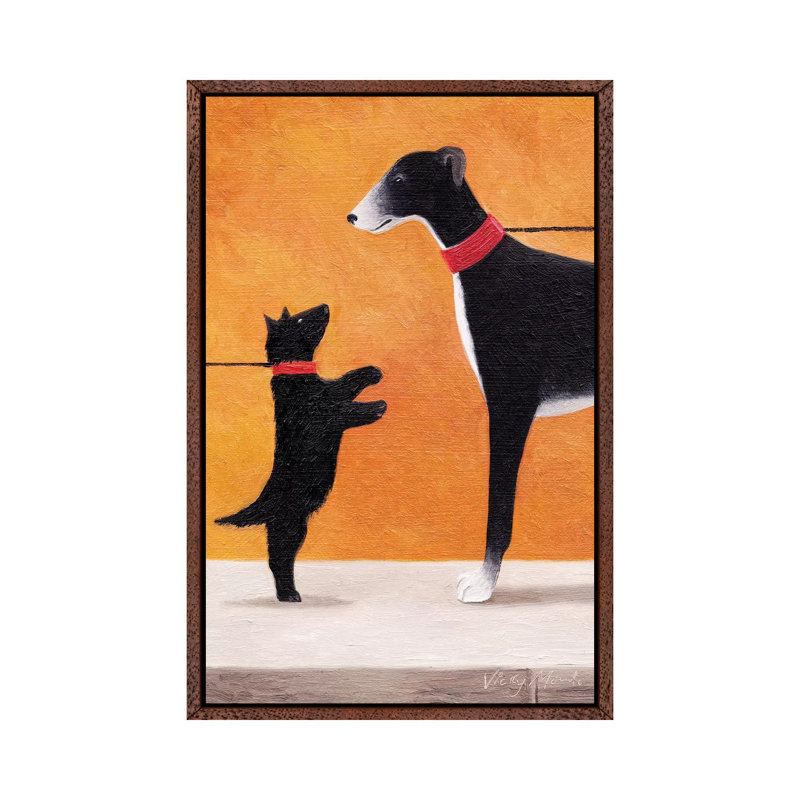 Big Hound 1 Piece Painting on Canvas, 66.04 cm H x 45.72 cm W, Classic Brown Wood Framed