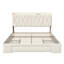 Beige Velvet Storage Bed With 3 Drawers, LED Storage Headboard & USB-C Charging, European Double (140X200cm) & King (160X200cm) -1016795839
