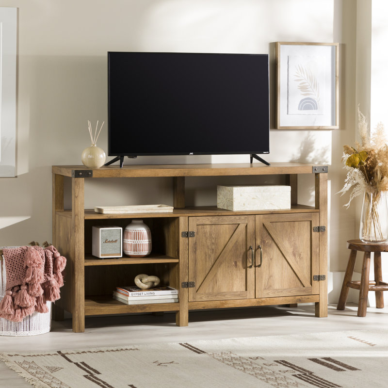 Meuble télé 59 po à 2 portes pour téléviseur de 60 po ou moins Marckson, Bois de grange