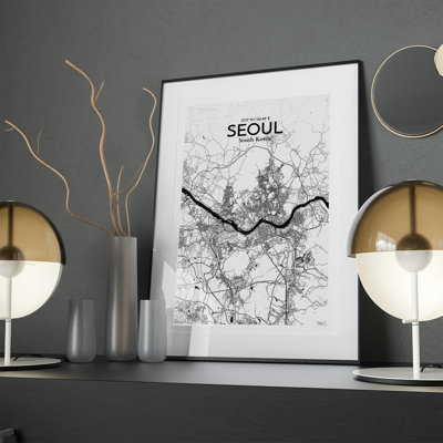 Seoul City Map In Ink - No Frame Print