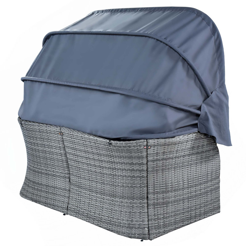 Méridienne d'extérieur avec lit escamotable, Gris