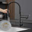 Robinet de cuisine en acier inoxydable avec douchette rétractable, robinet d'évier à poignée simple | Idée de cadeau-122633956
