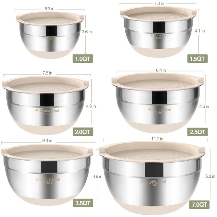 Umite Chef Mixing Bowls with Airtight Lids, 18 Piece Plastic