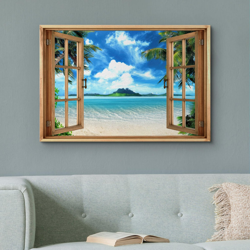 "Tropical Escape, plage, paradis, images, animaux, paysage rustique, campagne, campagne" sur toile, H 32 po x l 48 po