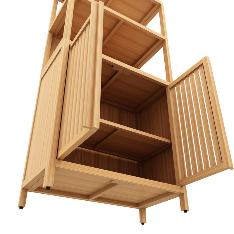 Armoire de rangement pour hall d'entrée avec 2 portes - 2 tablettes intérieures pour garder votre espace peu encombrant côté salon