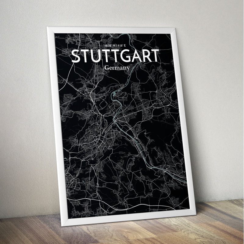 Stuttgart City Map - No Frame Print, 61cm H x 45.7cm W x 0.1cm D