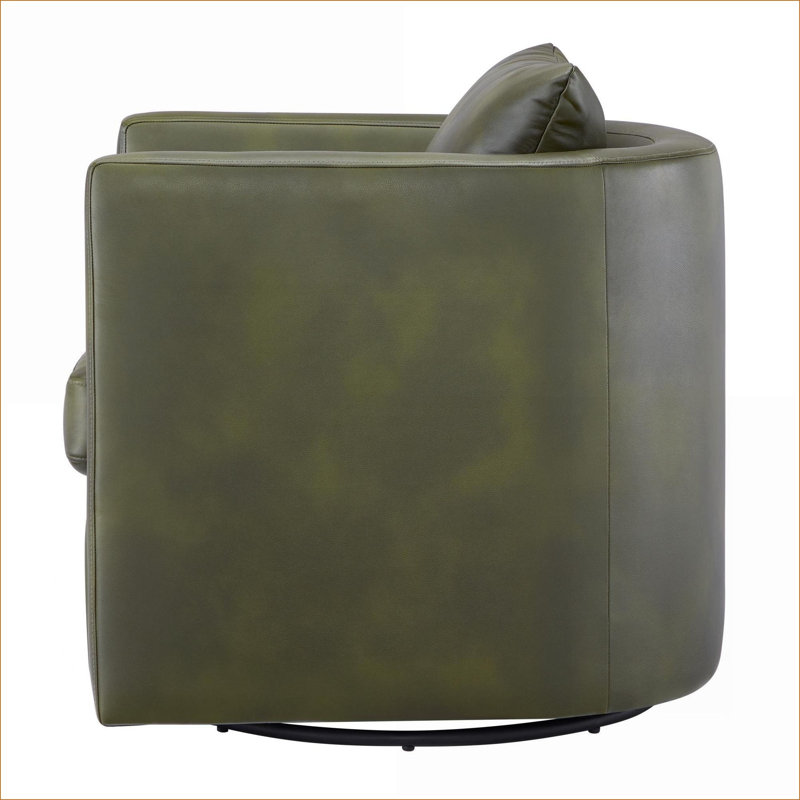 Fauteuil d'appoint pivotant en simili cuir vert Sutton, siège confortable pour adultes dans la chambre à coucher, Vert