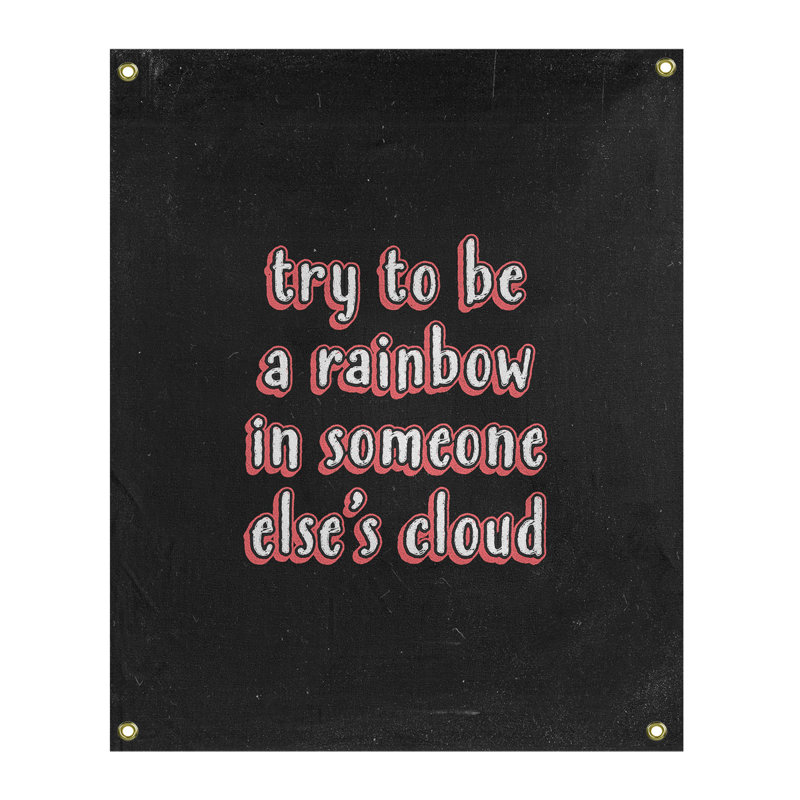 Tableau noir de polyester try to be the arc-en-ciel tapisserie, Rouge, H 80 po x l 59 po